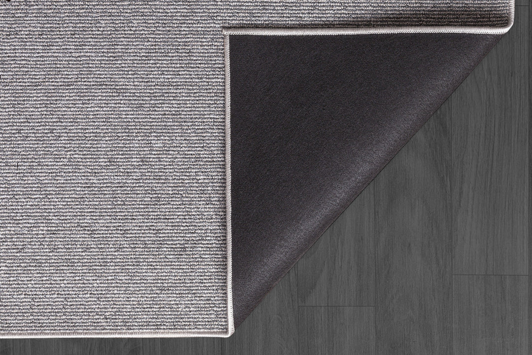 Niederflor Teppich Grau uni für puristische Einrichtung aus hochwertigem Polyester COLFOSCO Serie_