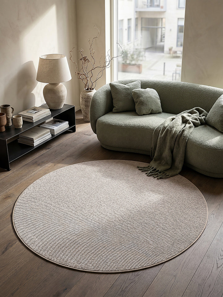 Teppich Beige rund Draufsicht_