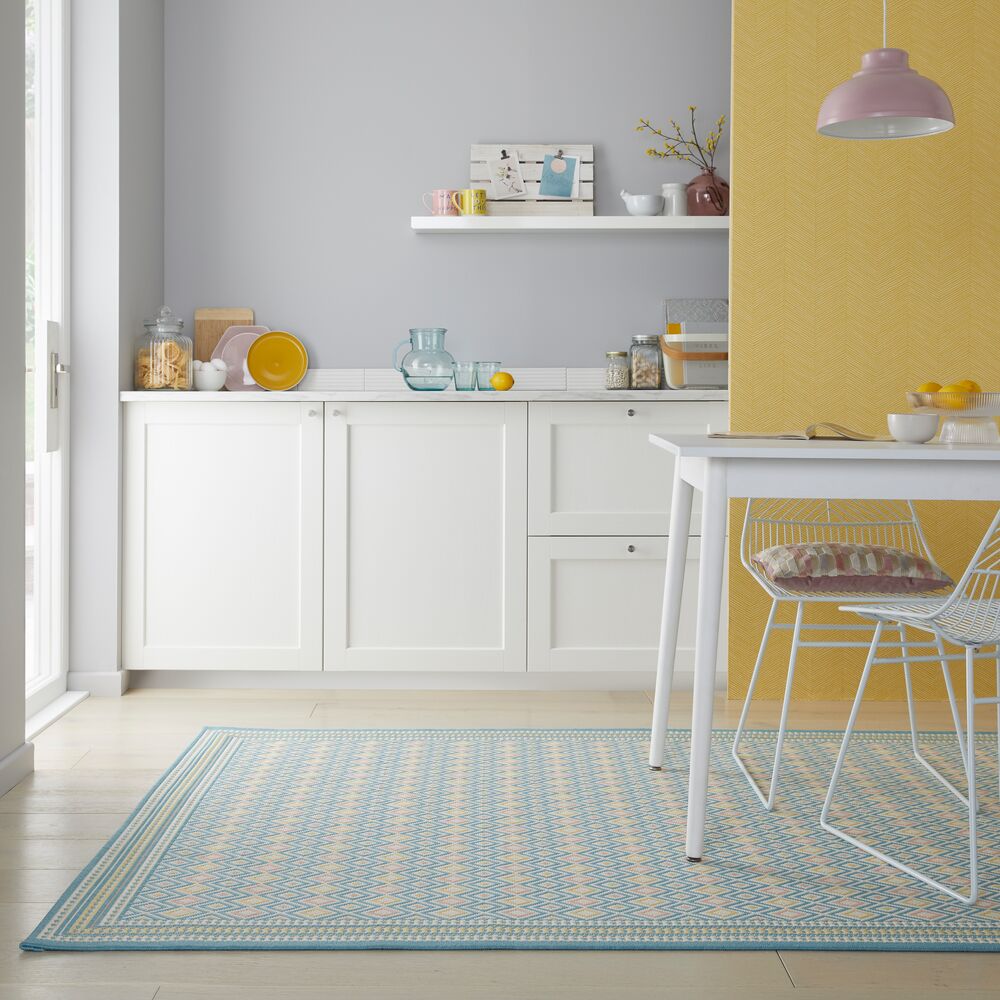 Outdoor-Teppich Pastell-Streifen - sommertauglich - eisfarben RAVENGLASS - Pastellfarben 120x170 cm_Rechteckig_