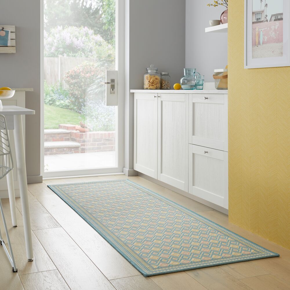 Outdoor-Teppich Pastell-Streifen - sommertauglich - eisfarben RAVENGLASS - Pastellfarben 80x230 cm_Läufer_