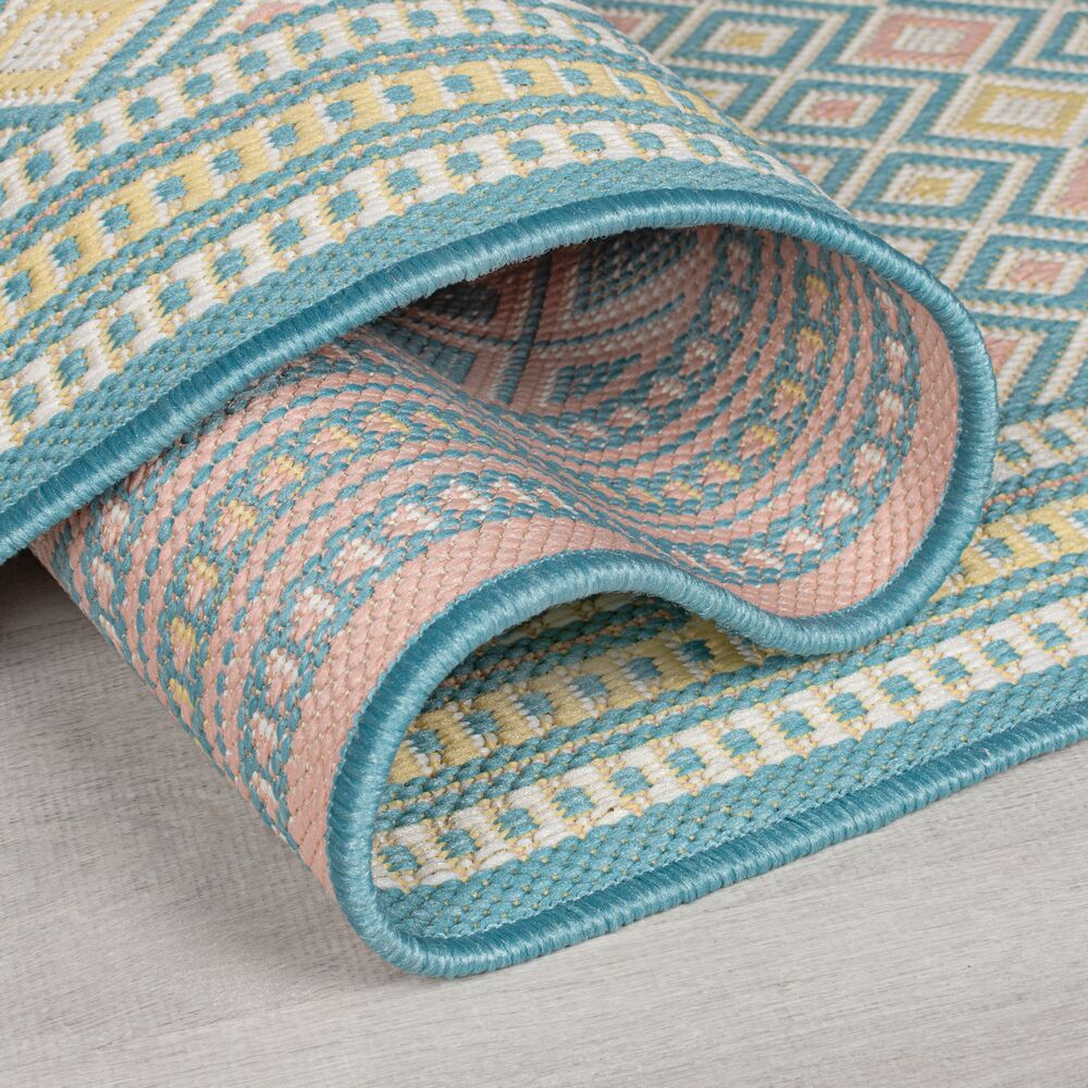 Outdoor-Teppich Pastell-Streifen - sommertauglich - eisfarben RAVENGLASS Rechteckig