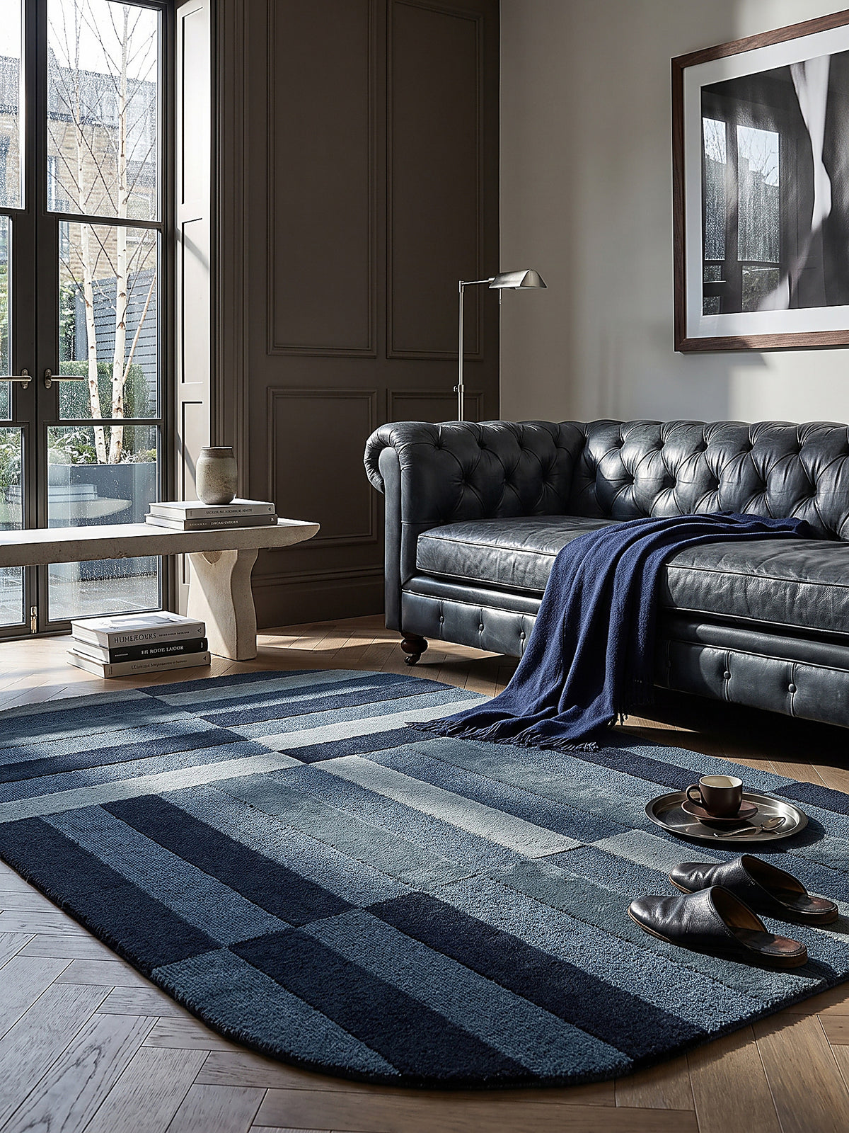 Teppich Blau Textur Nahaufnahme_