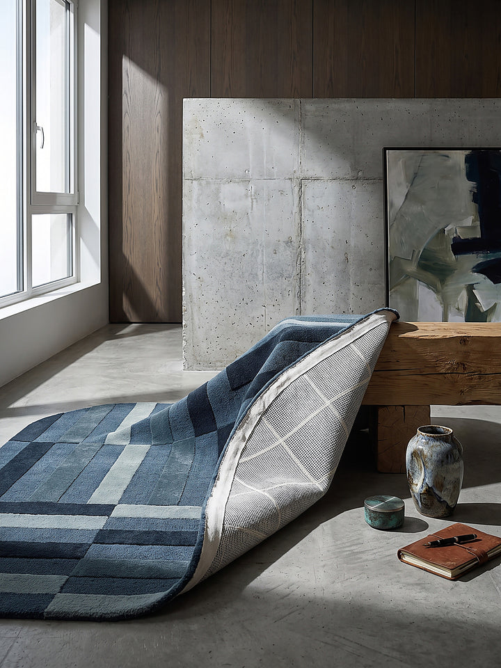Teppich Blau oval Editorial Styling_