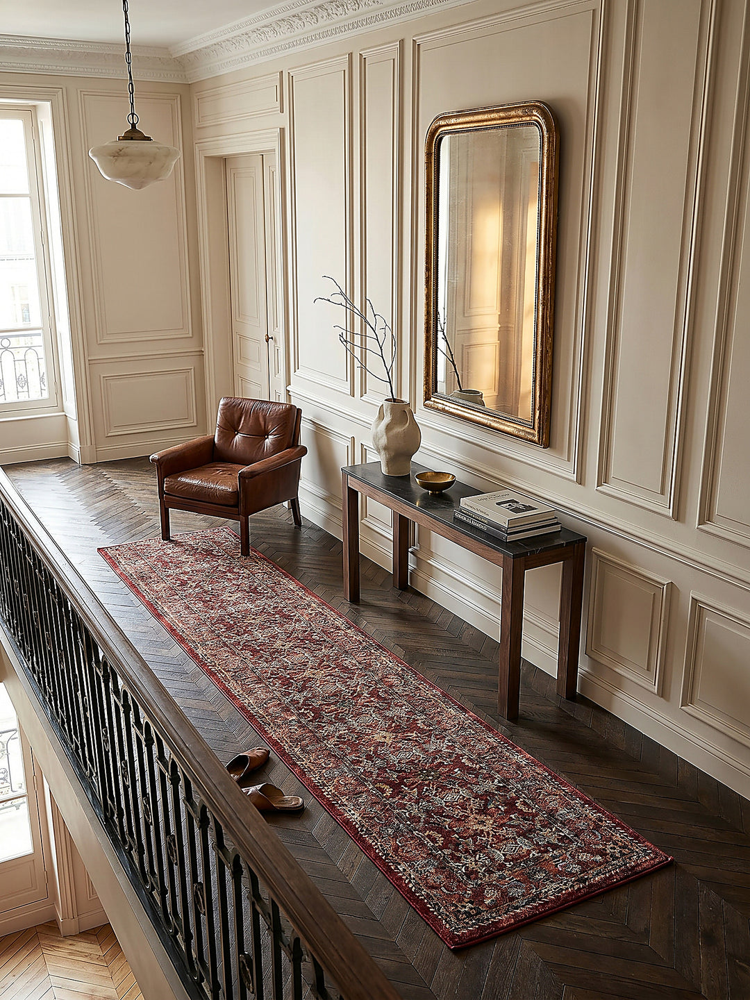 Teppich Rot Läufer Musteransicht von oben Designkollektion_