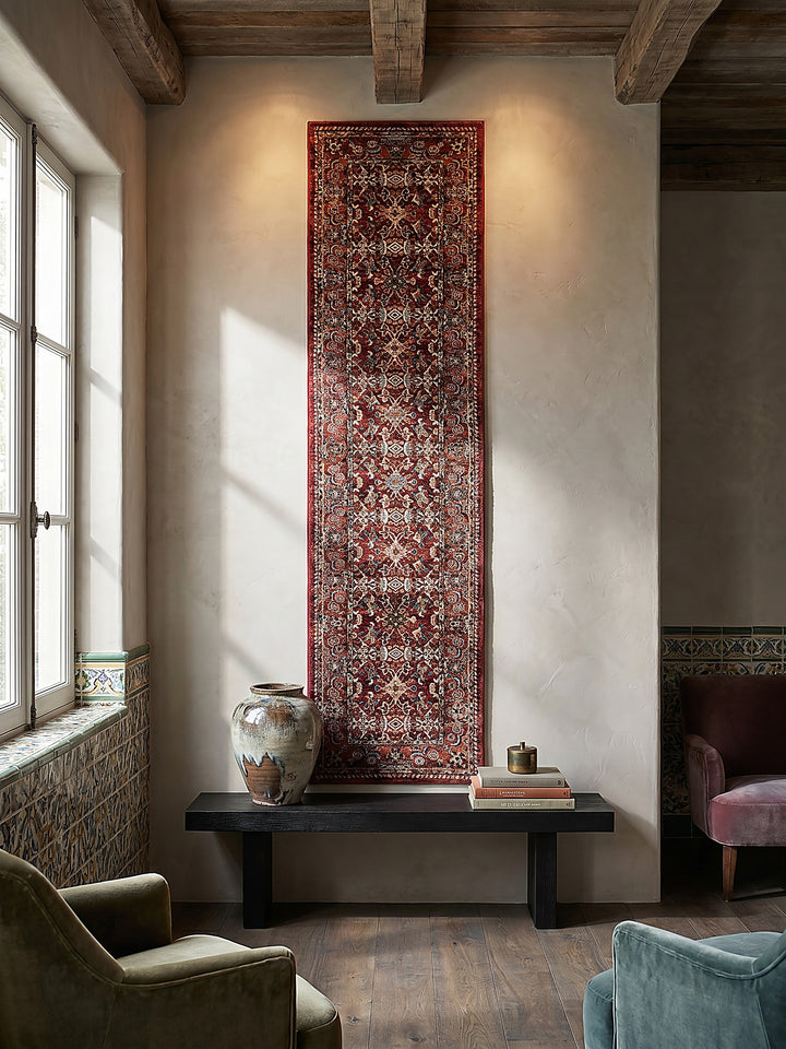 Teppich Rot Läufer als Wandteppich Wanddekoration Textilkunst Interior Design_