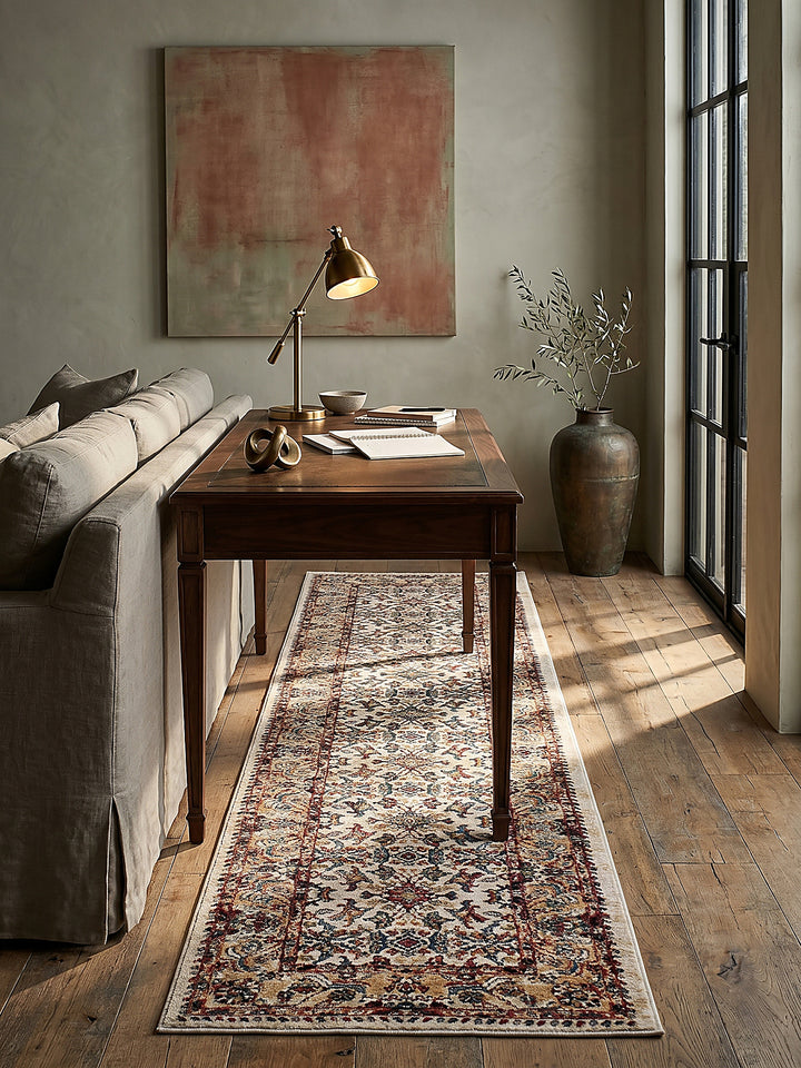 Teppich Multicolor-Rosa rechteckig im Wohnzimmer mit Couchtisch und Wohnaccessoires Wohnidee skandinavisch modern_
