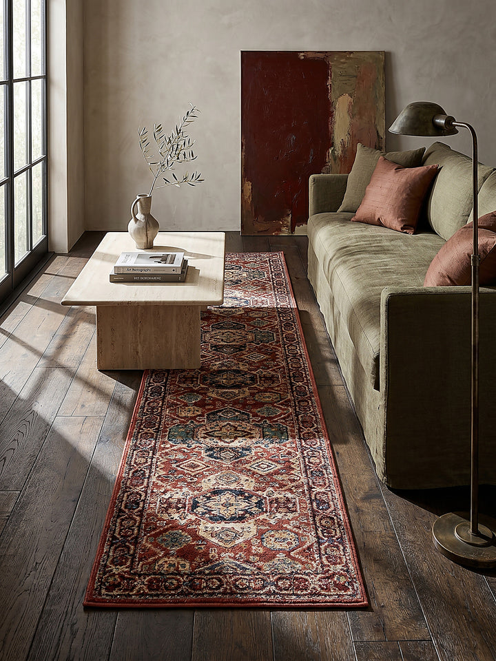 Teppich Rot Läufer Musteransicht von oben Designkollektion_