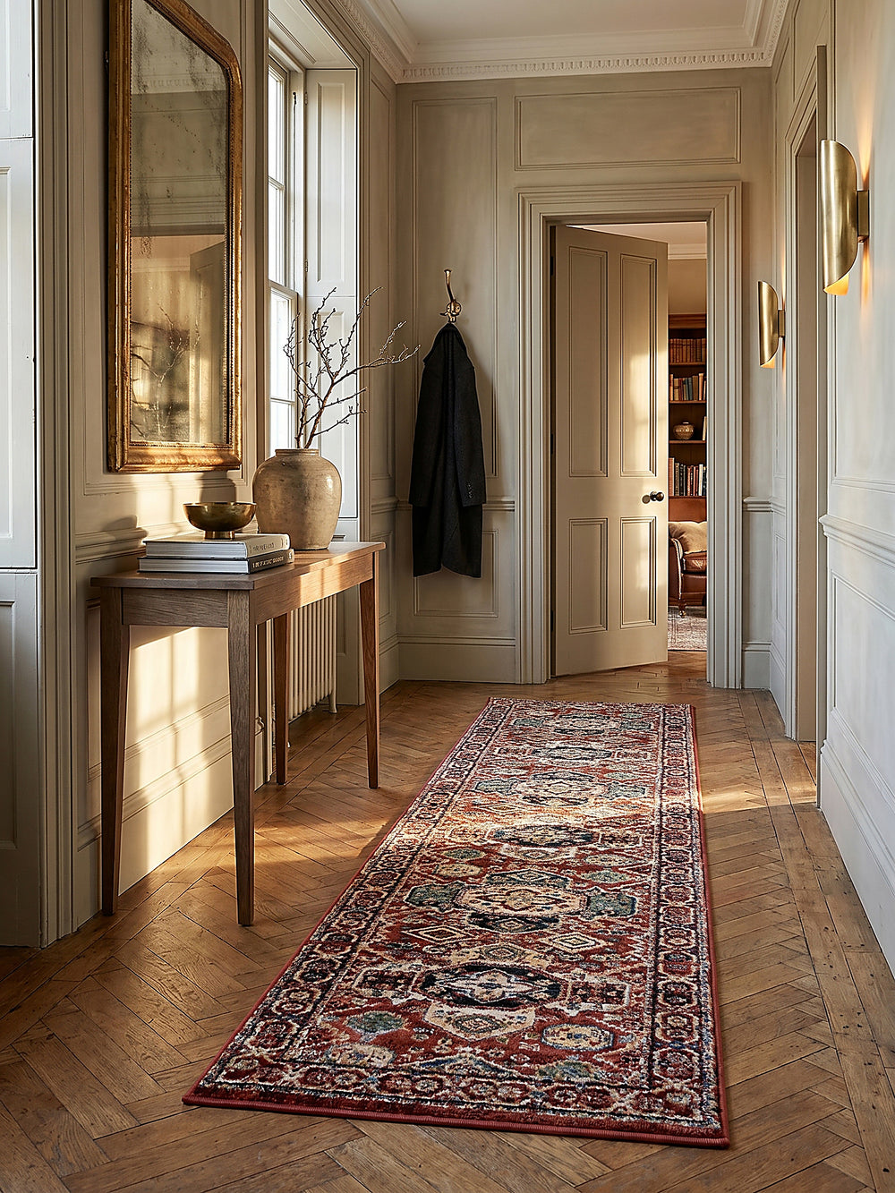 Teppich Rot Läufer im modernen Wohnzimmer Einrichtungsidee_