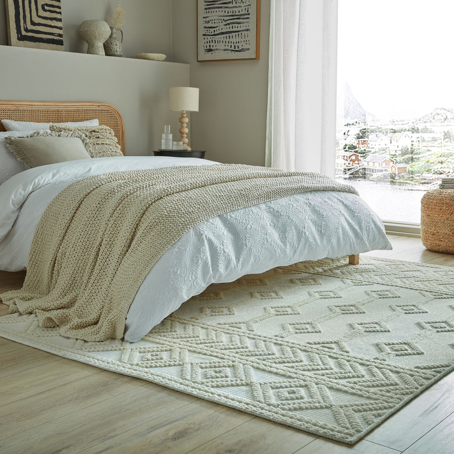 Pflegeleichter - strapazierfähiger maschinenwaschbarer Teppich_Beige_Rechteckig_