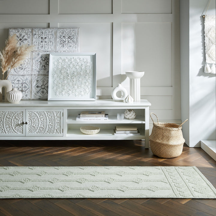 Pflegeleichter - strapazierfähiger maschinenwaschbarer Teppich_Beige_Läufer_