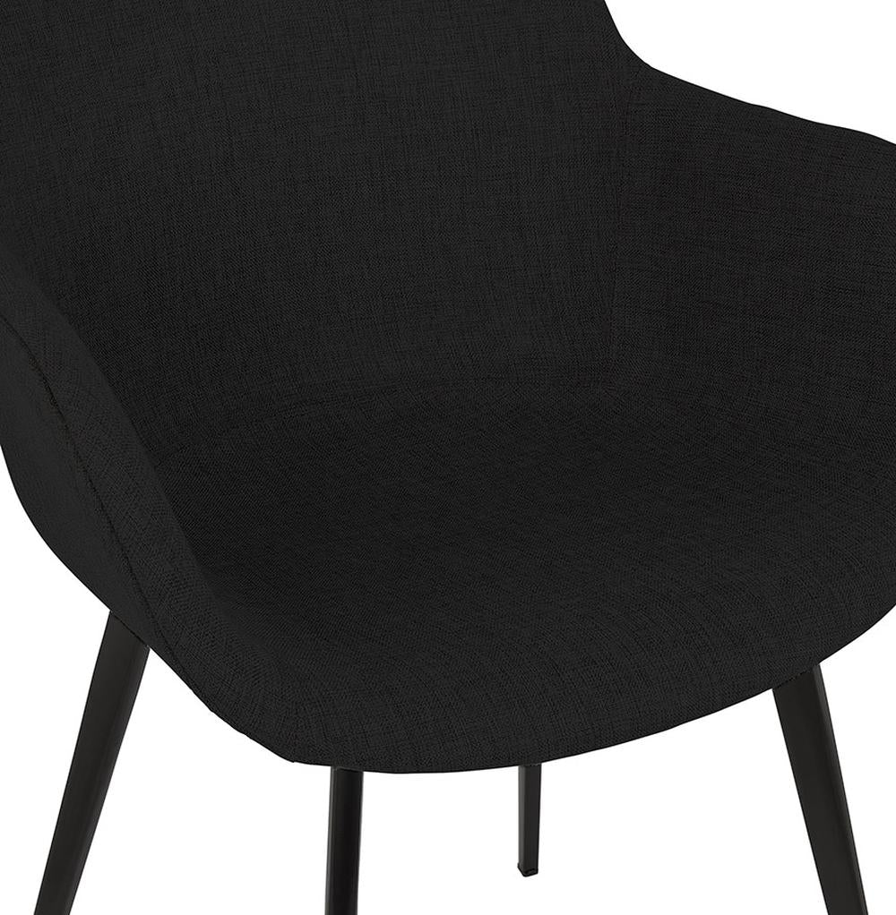 Schwarzer Bürostuhl im Retro-Stil - Gepolsterte Sitzschale - Metallrahmen - ergonomische Form für konzentriertes Arbeiten - Kadima Design_