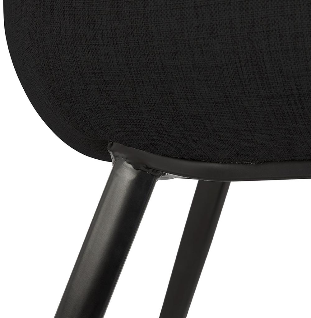 Mid-Century Stuhl - Schwarze Polsterung - schwarze Metallbeine - 120kg Belastbarkeit - markanter Blickfang in modernen Interieurs - Kadima Design_
