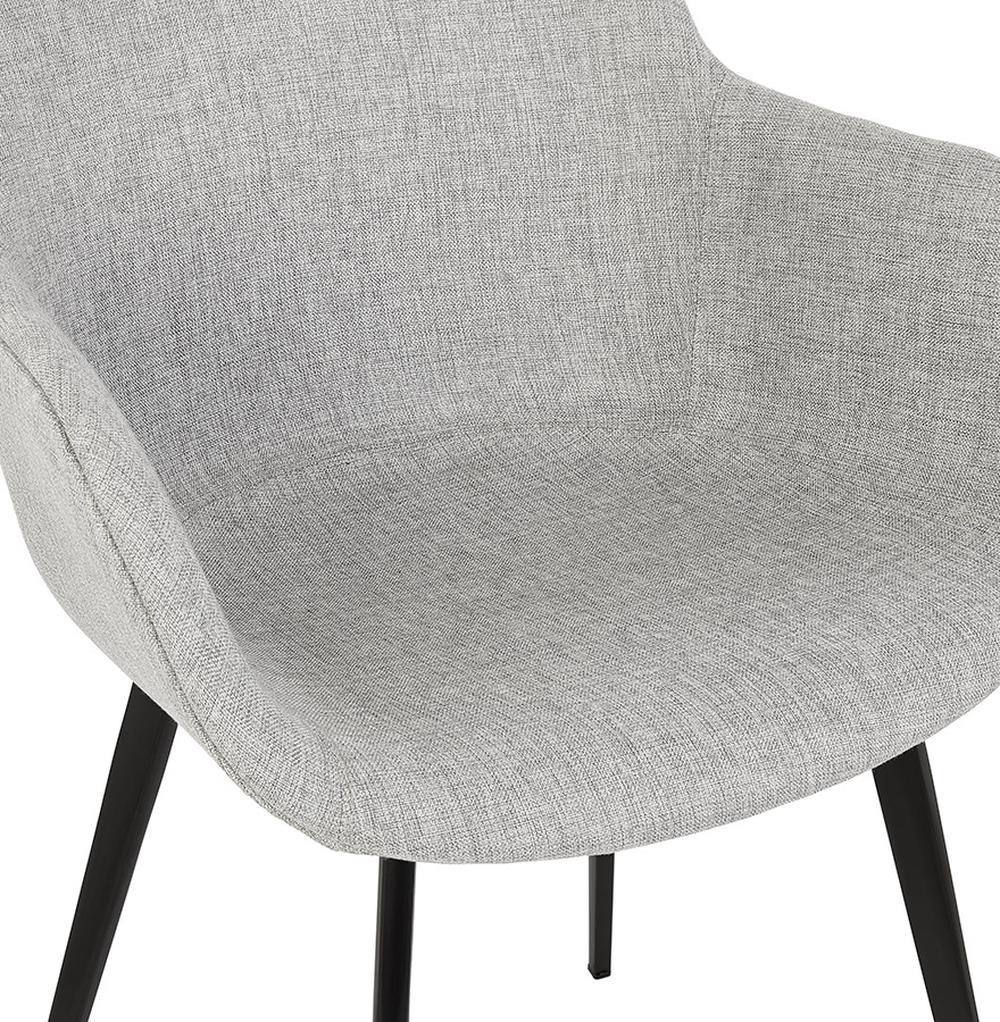 Grauer Bürostuhl im Retro-Stil - Gepolsterte Sitzschale - Metallrahmen - ergonomische Form für produktives Arbeiten - Kadima Design_