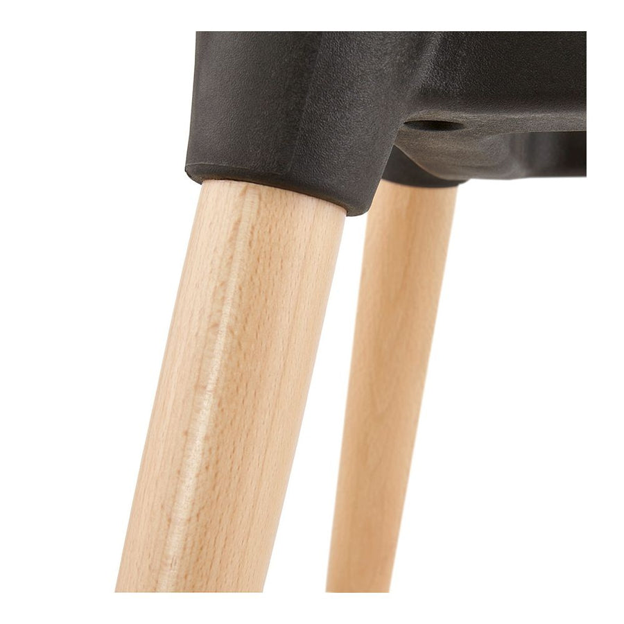 Gepolsterter Bürostuhl mit Stoffbezug und Holzgestell - 59-5x59x84-5cm Gesamtmaße von Kadima Design_