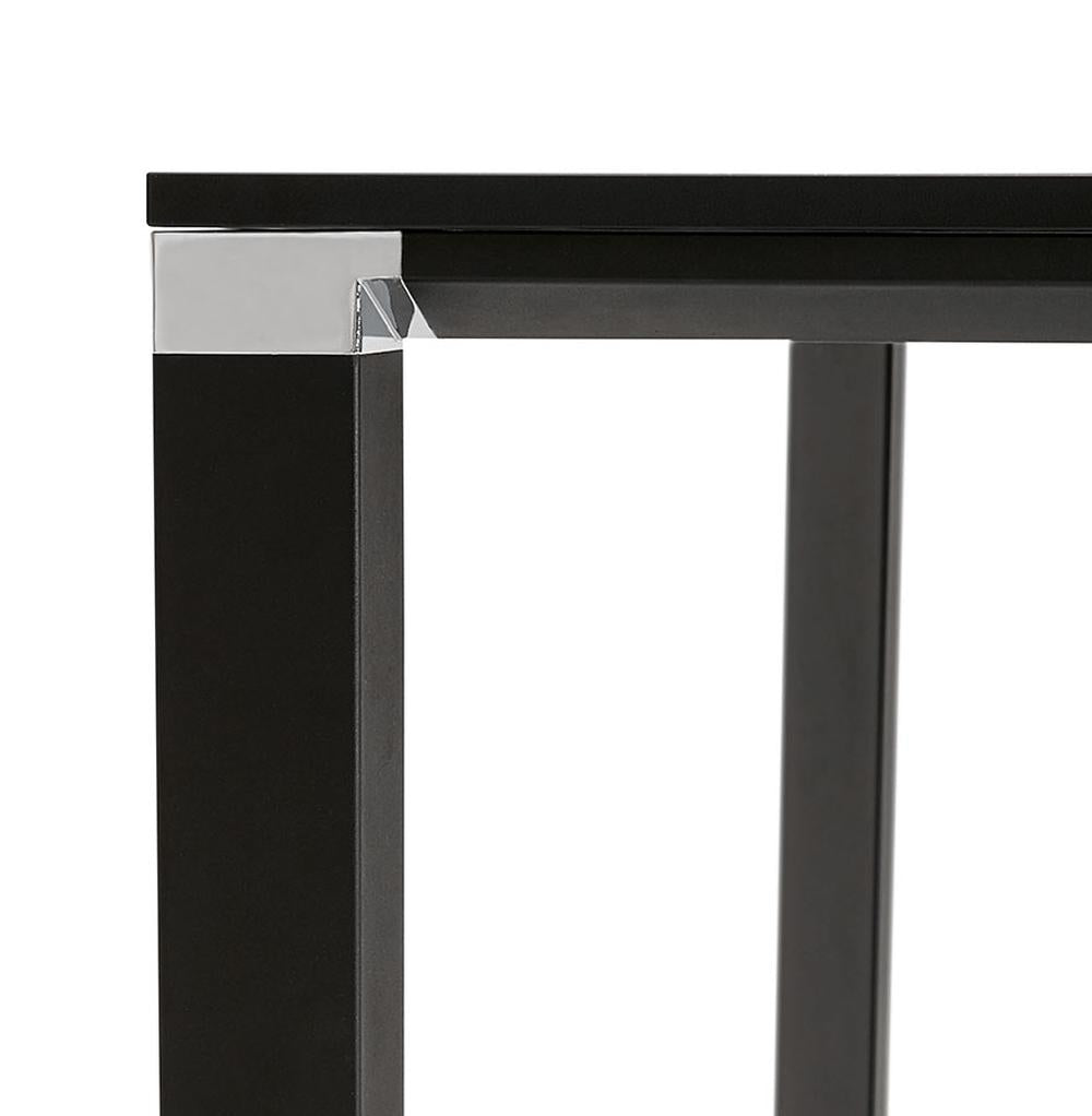 Schwarzer XXL-Schreibtisch - 160x160 cm - elegante MDF-Platte - robustes Metallgestell mit Chrom-Akzenten - perfekt für Executive Offices - Kadima Design_