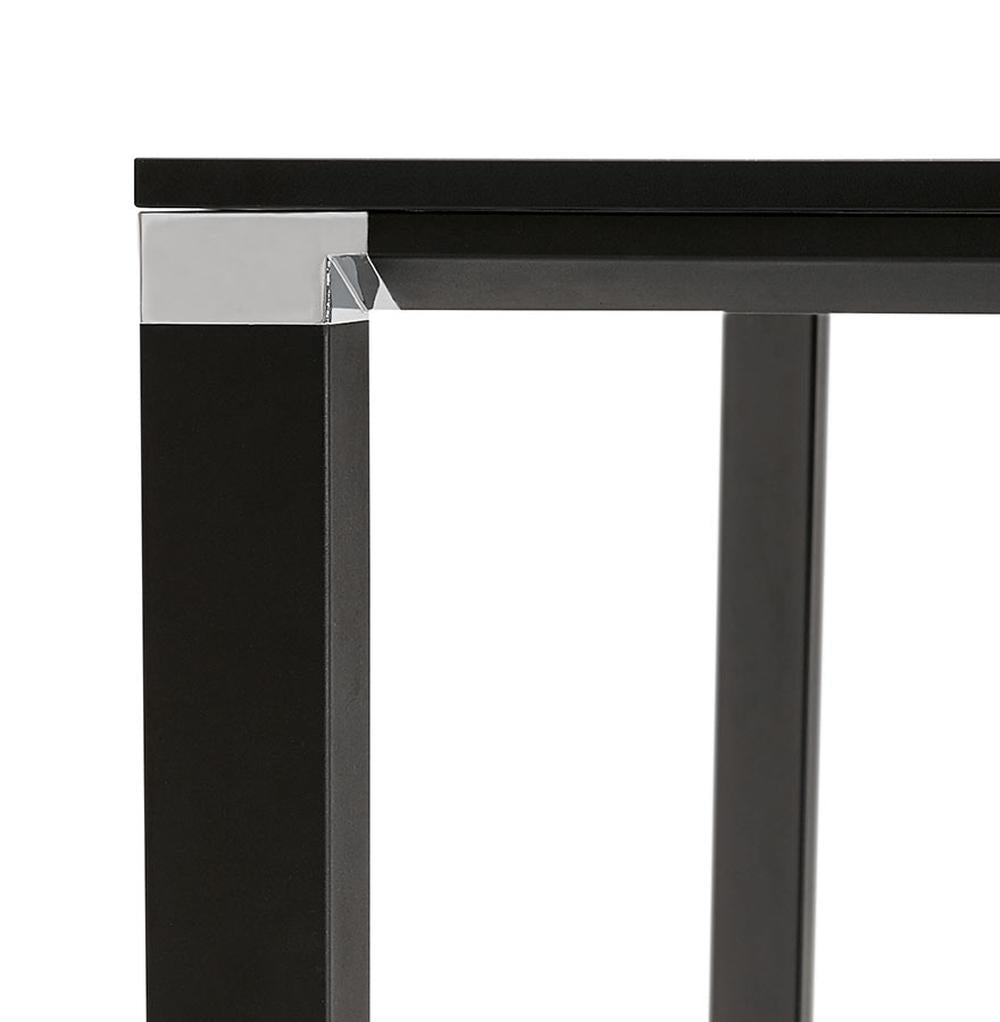 Schwarzer Quadrat-Schreibtisch - 140x140 cm - elegante MDF-Platte - modernes Metallgestell mit Chrom-Akzenten - perfekt für stilvolle Büros - Kadima Design_