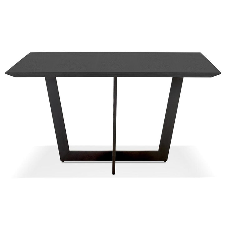 Designer-Esstisch &amp;quot;ZERANI&amp;quot; mit quadratischer Platte - schwarzes Metall - zeitgenössisches Design_