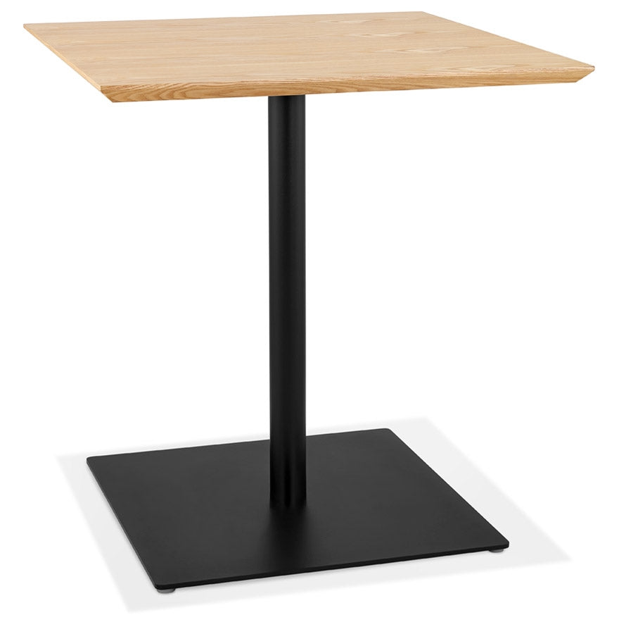 Quadratischer Tisch aus Holz & schwarzem Metall, 70 cm, Ideal für Gastronomie & Zuhause - "TORANI" Kollektion