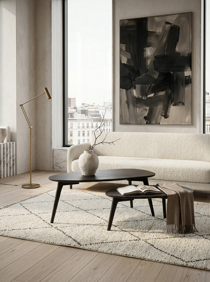 Retro Couchtische aus Mango Massivholz_ 2er Set für stilvollen Wohnbereich - KADIMA DESIGN_Farbe_ Schwarz_ Größe_ 100x50x42 cm_