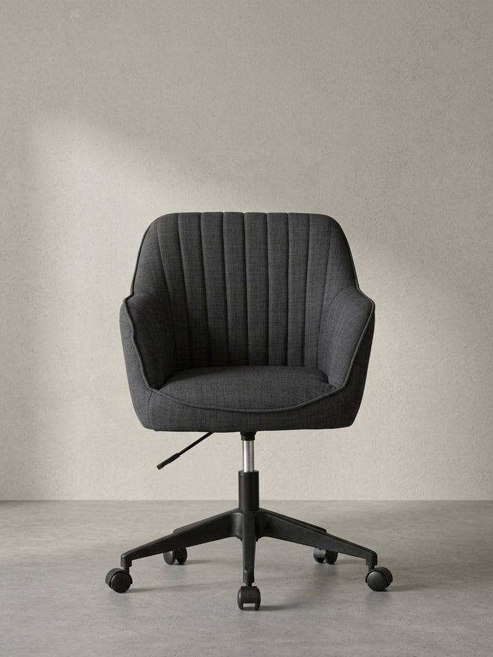 Bürostuhl aus Stoff mit Rollen und Armlehnen 65x65x90 cm Design Möbel Premium Qualität modern Home Office Einrichtung stilvoll Wohnen Interior Zuhause Wohnzimmer hochwertig elegant robust_
