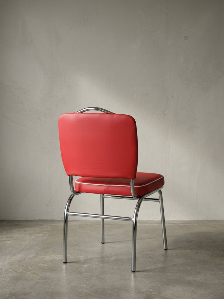 Esszimmerstuhl aus Kunstleder weiß 47x45x90 cm mit Polsterung Design Möbel Einrichtung modern stilvoll robust hochwertig Premium Wohnen Interior Zuhause Wohnzimmer elegant langlebig_