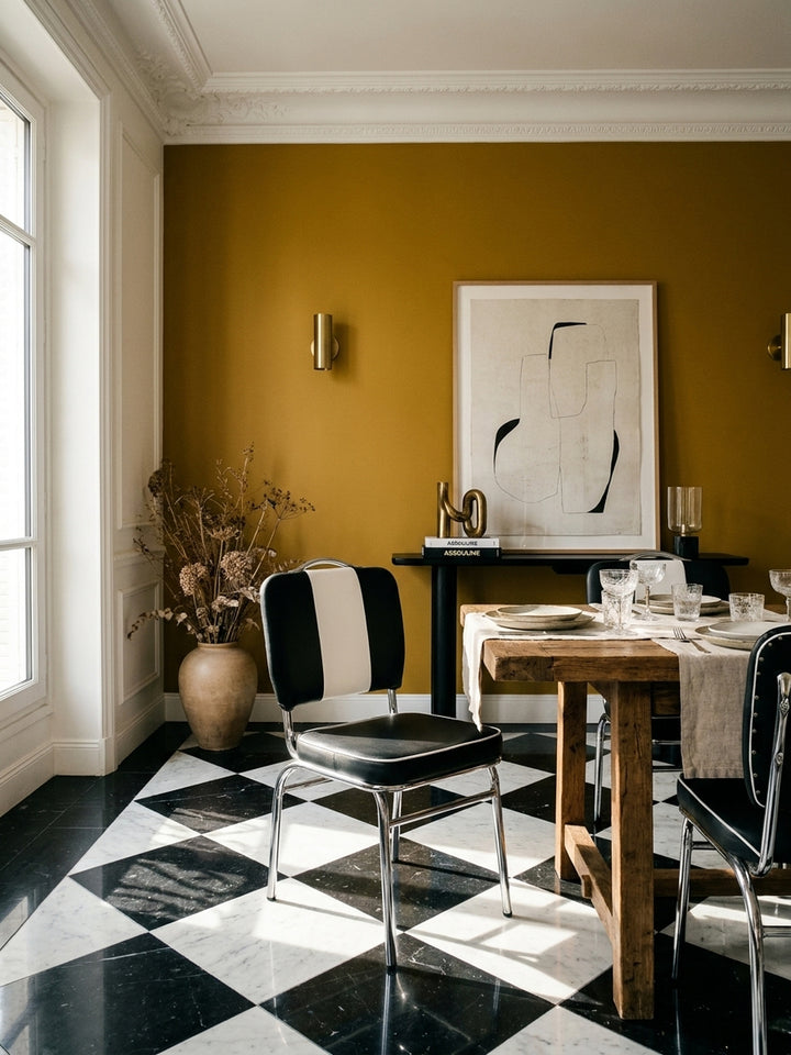 Esszimmerstuhl Kunstleder schwarz 47x45x90 cm in stilvollem Retro Esszimmer Einrichtung Design Möbel mit Polsterung hochwertig modern stilvoll einrichten Wohnen Interior Zuhause Wohnzimmer_