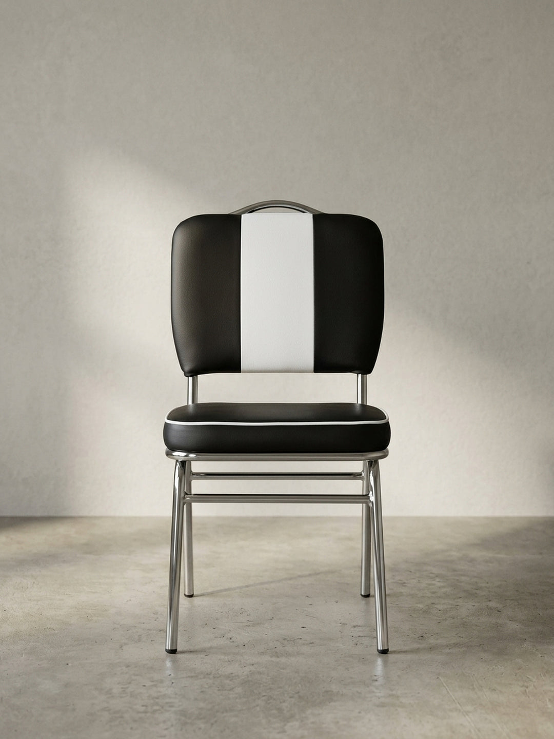 Esszimmerstuhl Kunstleder schwarz 47x45x90 cm mit Polsterung für Esszimmer Design Möbel modern hochwertig stilvoll robust langlebig Wohnen Einrichtung Interior Zuhause Wohnzimmer elegant_