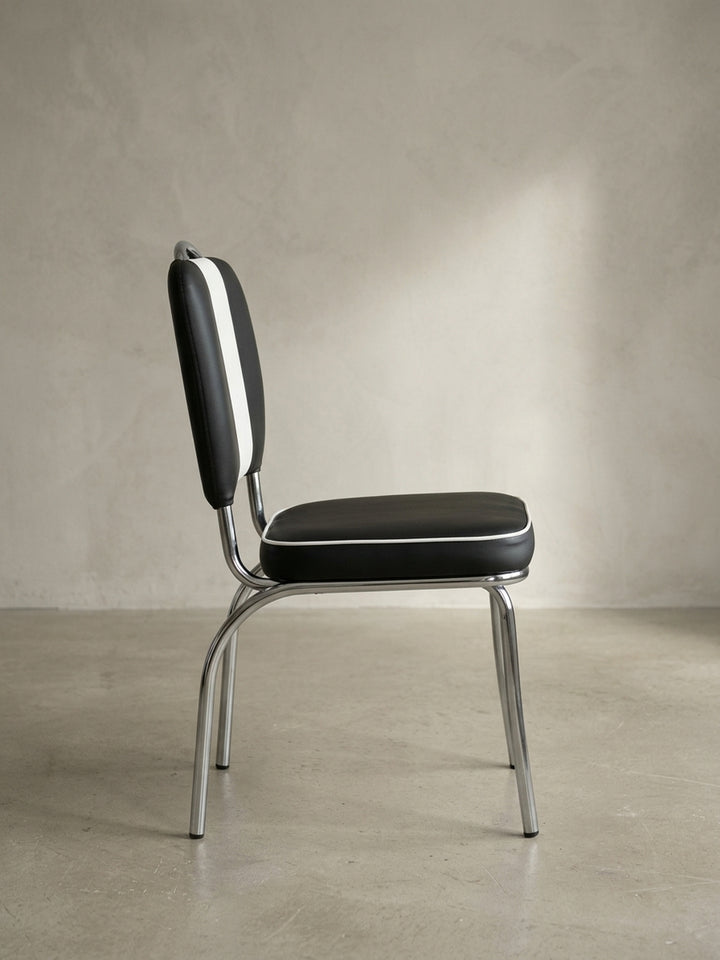 Esszimmerstuhl Kunstleder schwarz 47x45x90 cm robust langlebig mit Polsterung Möbel Wohnen Design Einrichtung modern Premium Interior Zuhause Wohnzimmer hochwertig elegant stilvoll_