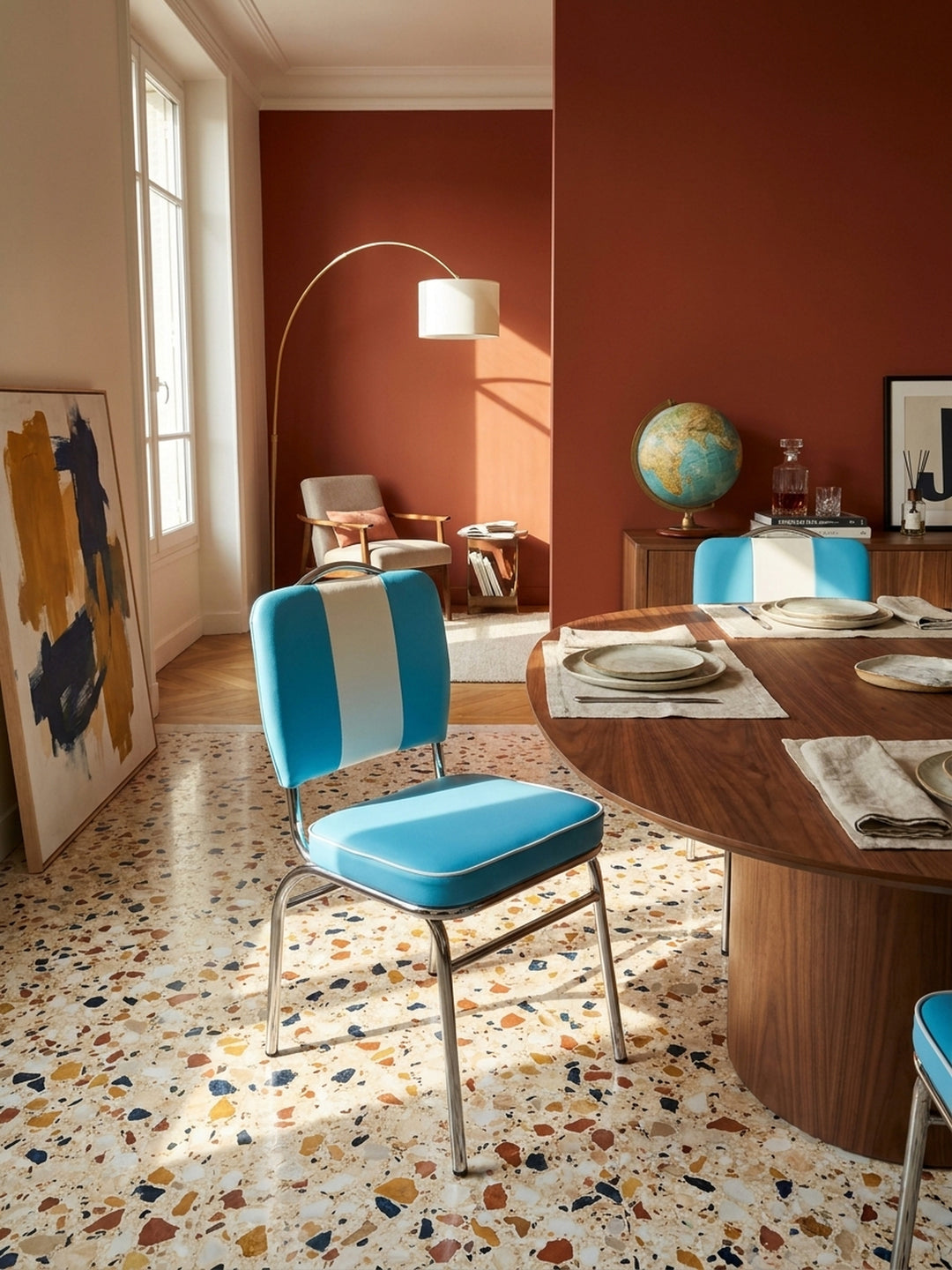 Esszimmerstuhl Kunstleder weiß 47x45x90 cm in modernem Esszimmer Einrichtung Design Möbel mit Polsterung hochwertig modern stilvoll einrichten Wohnen Interior Zuhause Wohnzimmer elegant_