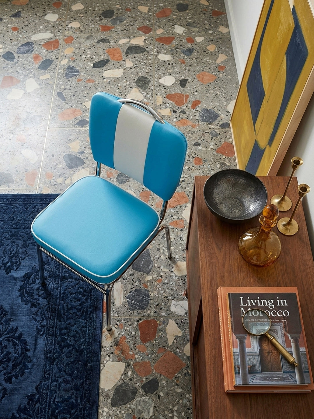 Esszimmerstuhl Kunstleder weiß 47x45x90 cm Wohnidee Esszimmer Einrichtungsidee stilvoll kombinieren mit Polsterung Design Möbel Inspiration Wohnen Interior Zuhause Wohnzimmer modern_