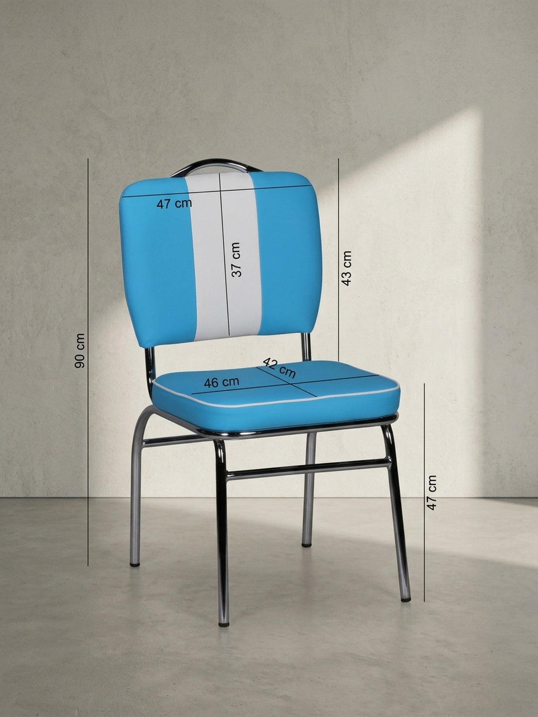 Esszimmerstuhl 47x45x90 cm Kunstleder weiß mit Polsterung Möbel Design Wohnzimmer Esszimmer Schlafzimmer modern hochwertig elegant Wohnen Einrichtung Interior Zuhause stilvoll Premium robust_
