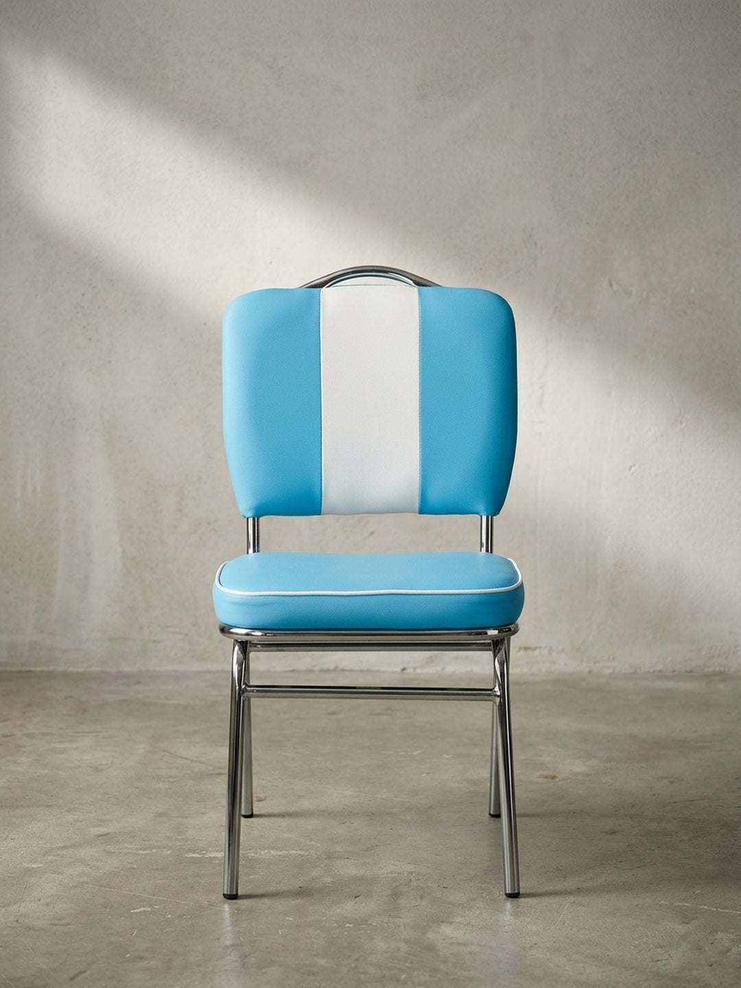 Esszimmerstuhl aus pflegeleichtem Kunstleder weiß mit Polsterung 47x45x90 cm Design Möbel Premium Qualität modern Esszimmer Einrichtung stilvoll Wohnen Interior Zuhause Wohnzimmer hochwertig_