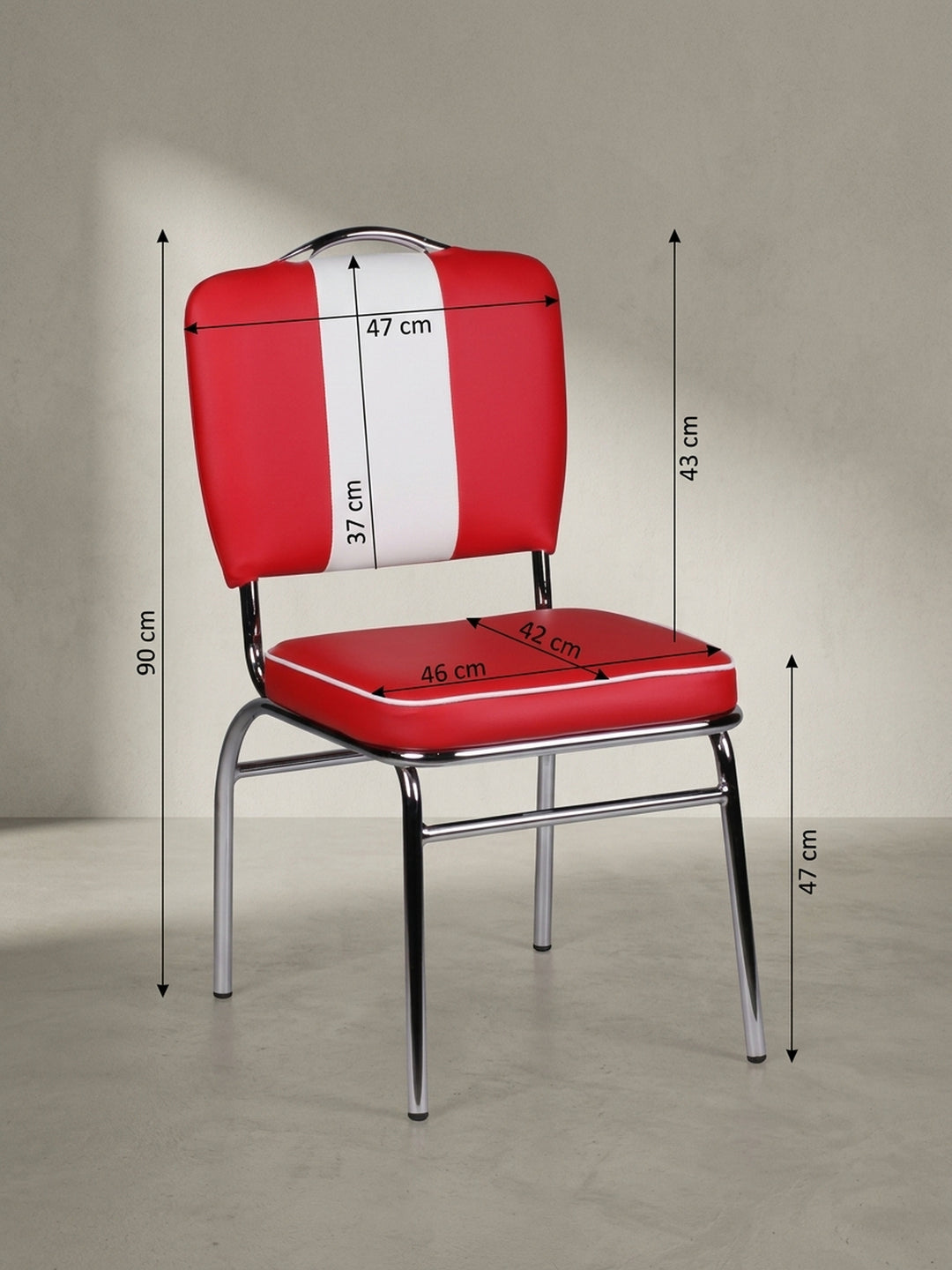 Esszimmerstuhl 47x45x90 cm Kunstleder weiß mit Polsterung Möbel Design Wohnzimmer Esszimmer Schlafzimmer modern hochwertig elegant Wohnen Einrichtung Interior Zuhause stilvoll Premium robust_