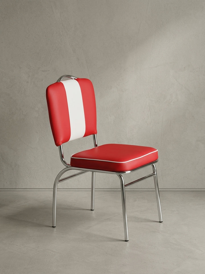 Esszimmerstuhl Kunstleder weiß Design modern mit Polsterung 47x45x90 cm Möbel Einrichtung Esszimmer stilvoll zeitgenössisch elegant Wohnen Interior Zuhause Wohnzimmer hochwertig Premium_