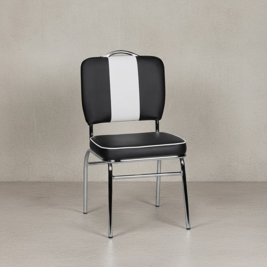 Retro Esszimmerstuhl_ 50er-Jahre Diner Style_ bequeme Polsterung_ verschiedene Farben - KADIMA DESIGN_Farbe_ Schwarz_ Größe_ 47x45x90 cm_