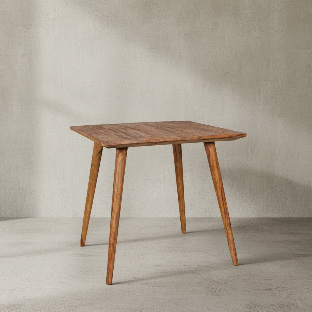 Retro Landhausstil Esstisch Massivholz - Braun_ 80 x 80 x 76 cm_ Handgefertigt_ KADIMA DESIGN_Größe_ 80x80x76 cm_