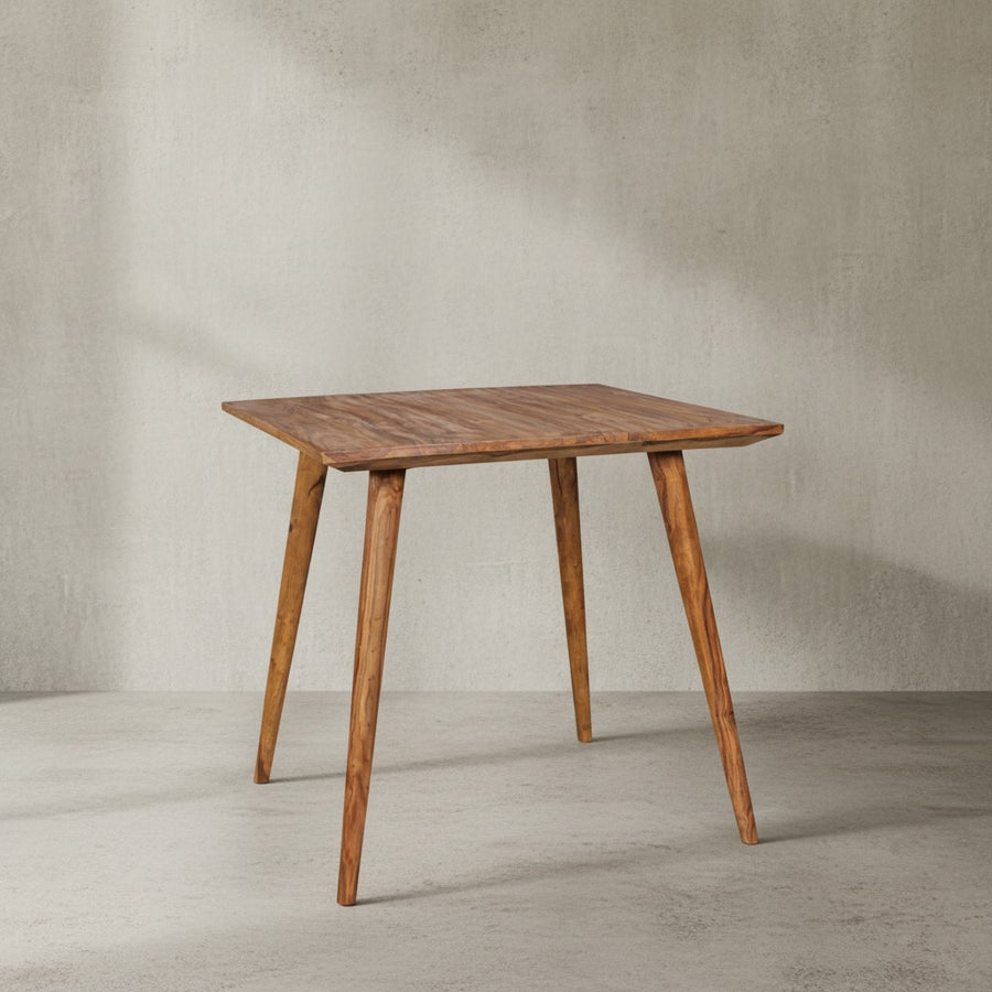 Retro Landhausstil Esstisch Massivholz - Braun_ 80 x 80 x 76 cm_ Handgefertigt_ KADIMA DESIGN_Größe_ 80x80x76 cm_