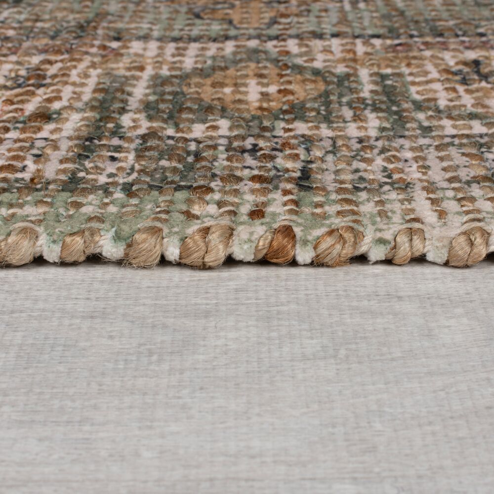 Teppich Jute Vintage-Design - robust DEEPE - Braun-Grün 80x150 cm_Rechteckig_