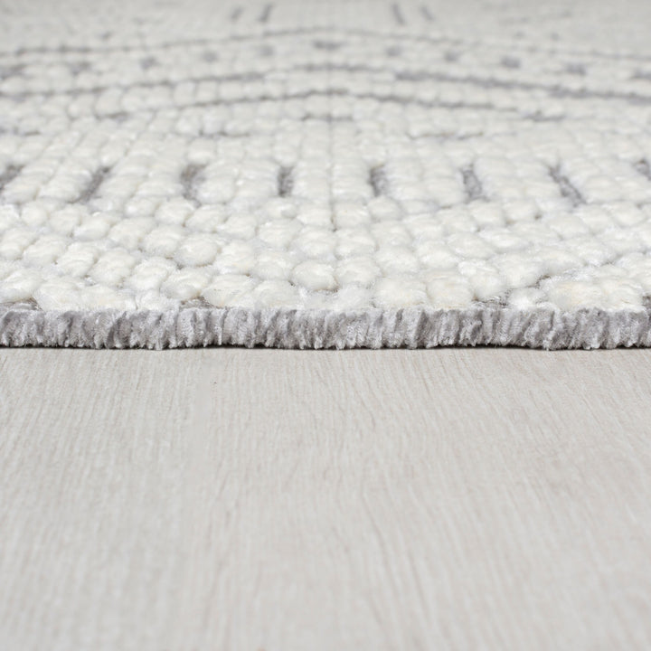 Teppich Geo-Muster - maschinenwaschbar - robust OTTER GREG - Grau 80x160 cm_Rechteckig_