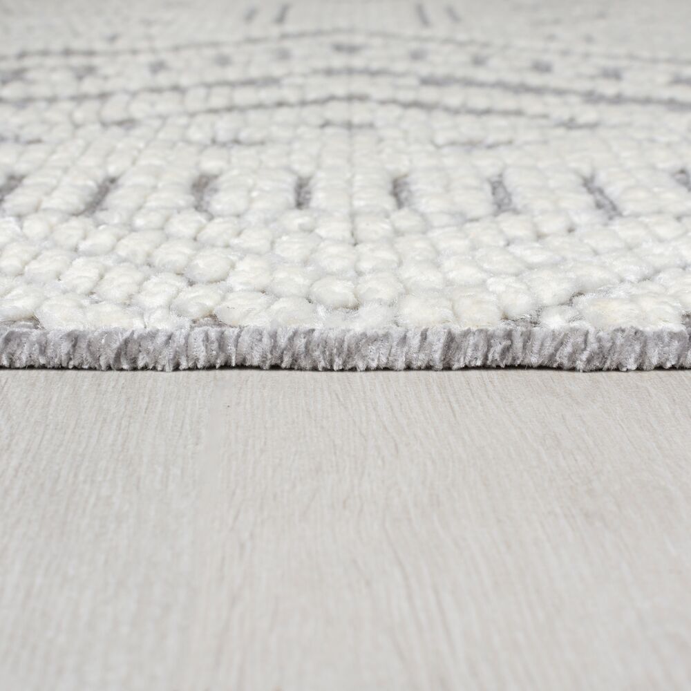 Teppich Geo-Muster - maschinenwaschbar - robust OTTER GREG - Grau 160x240 cm_Rechteckig_