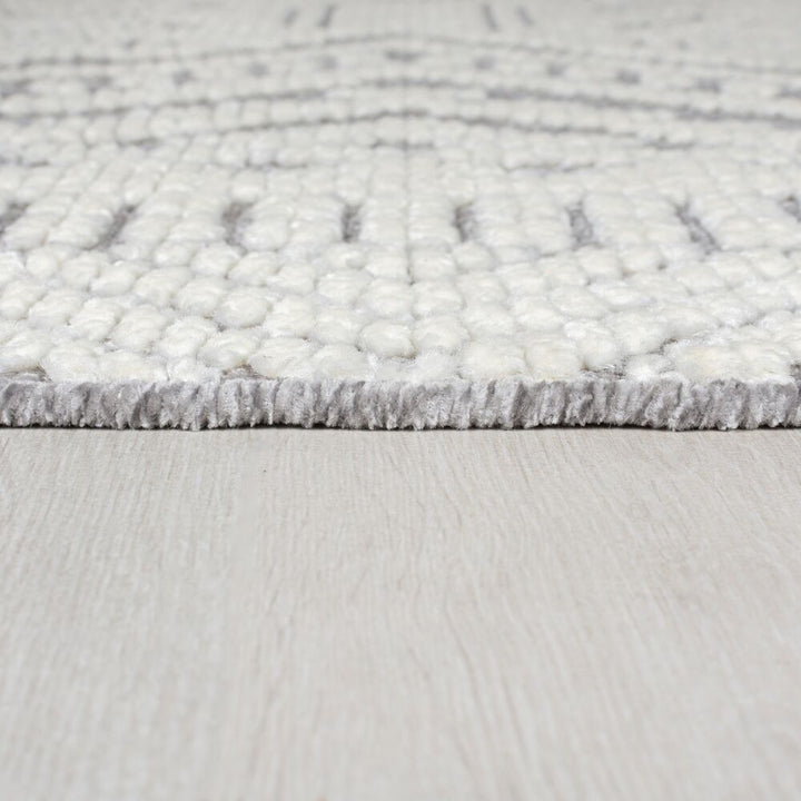 Teppich Geo-Muster - maschinenwaschbar - robust OTTER GREG - Grau 160x240 cm_Rechteckig_