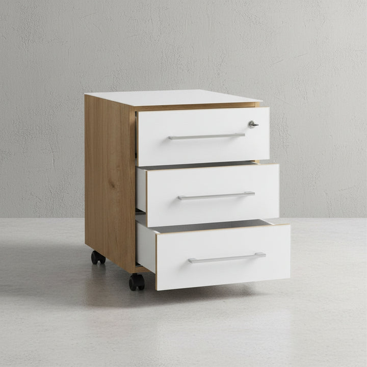 Rollcontainer Glasfront Schubladen Soft-Close Abschließbar_