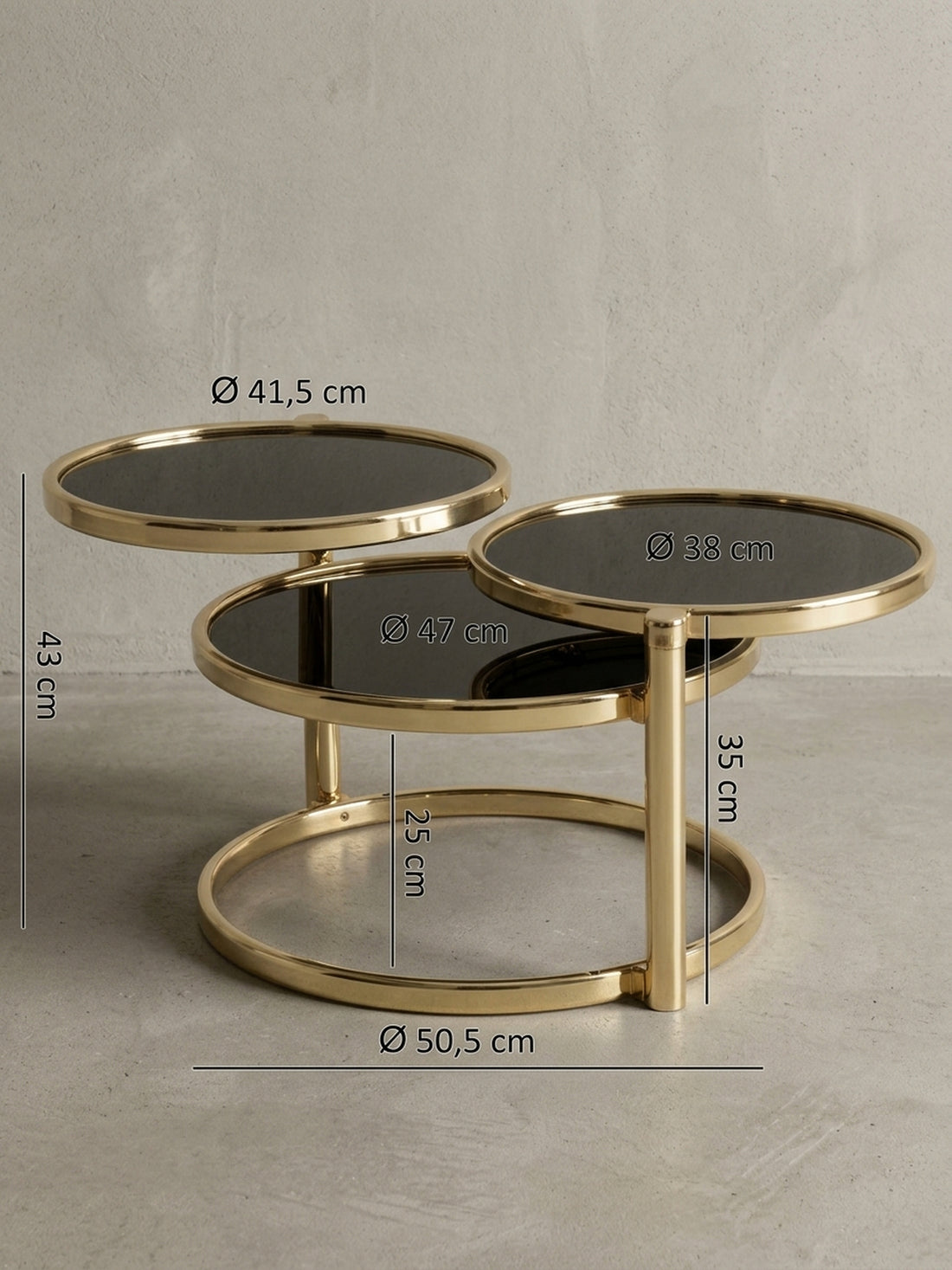 Schwenkbarer Beistelltisch Glas – Modernes Design & Stabil – Kadima Design