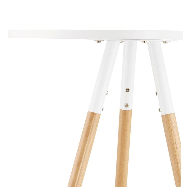 Designer-Tisch aus hochwertigem Holz - runde Form mit 60 cm Durchmesser - perfekt für kleine Küchen_