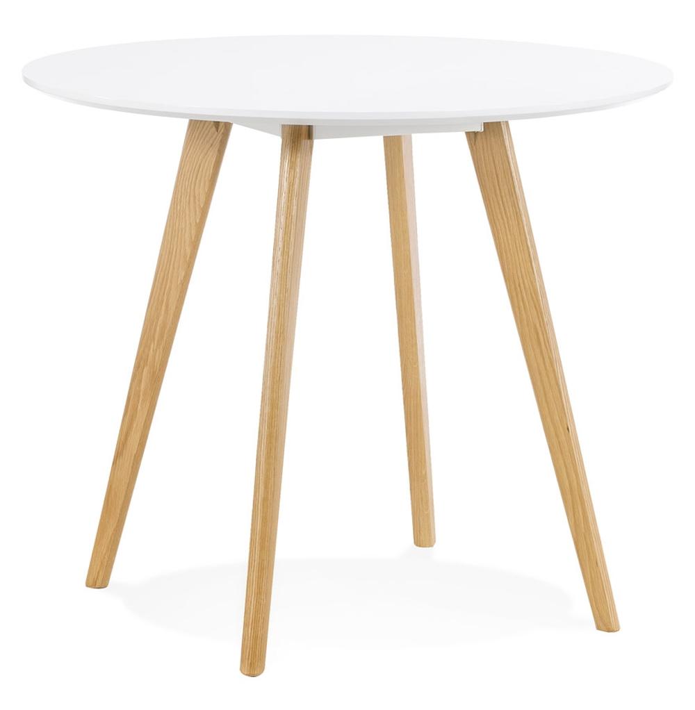 Eleganter runder Tisch in Weiß - 90 cm Durchmesser - ideal für moderne Küchen im skandinavischen Design_