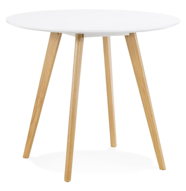 Eleganter runder Tisch in Weiß - 90 cm Durchmesser - ideal für moderne Küchen im skandinavischen Design_