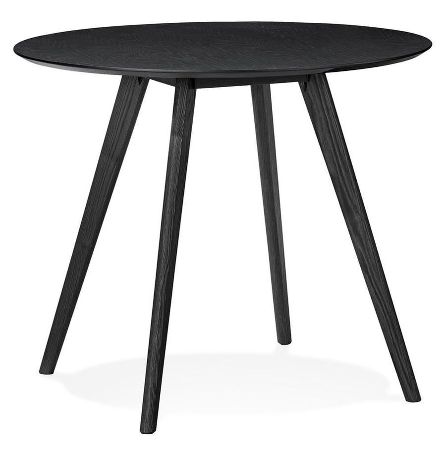 Moderner runder Tisch in Schwarz - 90 cm - fügt sich elegant in zeitgenössische Küchen ein_