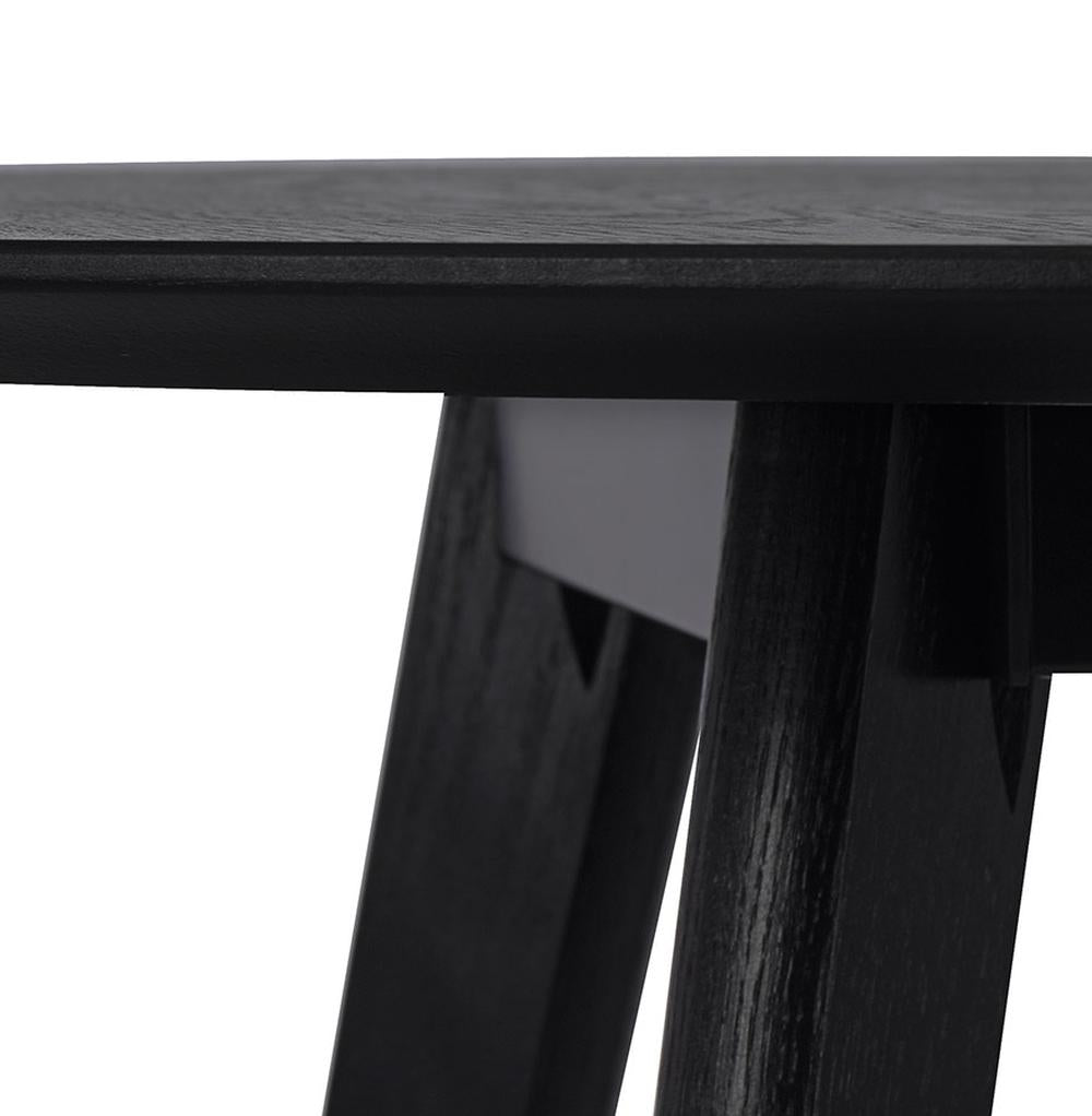 Moderner runder Tisch in Schwarz - 90 cm - fügt sich elegant in zeitgenössische Küchen ein_