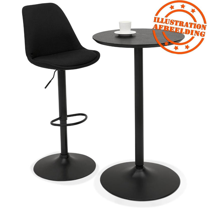 Eleganter schwarzer LUXIRO Stehtisch - rund mit Metallgestell - für schicke Bar - und Lounge-Bereiche_