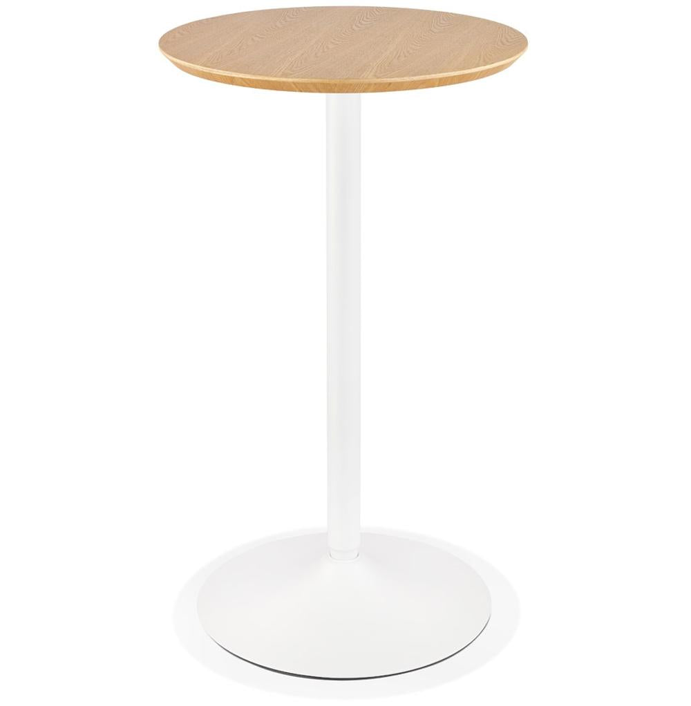 Helles Design des LUXIRO Stehtisches in Beige mit weißem Gestell - passt gut in helle Einrichtungen_